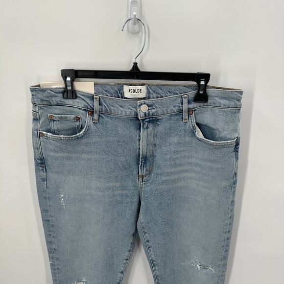 AGOLDE NWT Sophie Mid Rise Ankle Distressed Denim Jean in Shrine // 32 - Picture 5 of 13